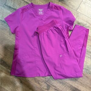 Wink Magenta Scrub Set